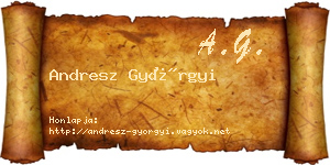 Andresz Györgyi névjegykártya